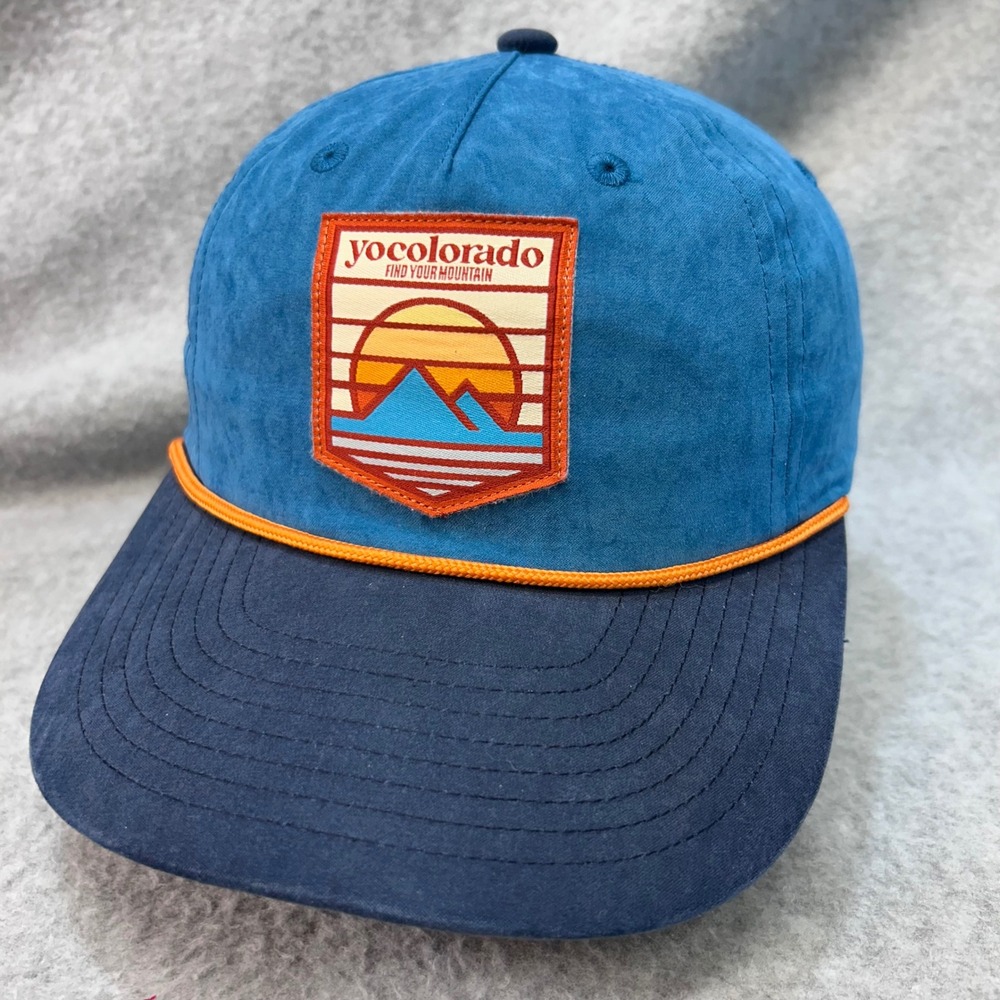 Find Your Mountain Kids 3-7 yrs Blue YoColorado Snapback Hat Rope Detail 3-7 Yrs